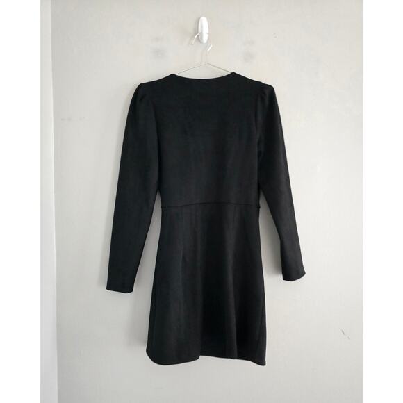 Jason Wu Black Vegan Suede Wrap Style Dress S - Picture 2 of 4